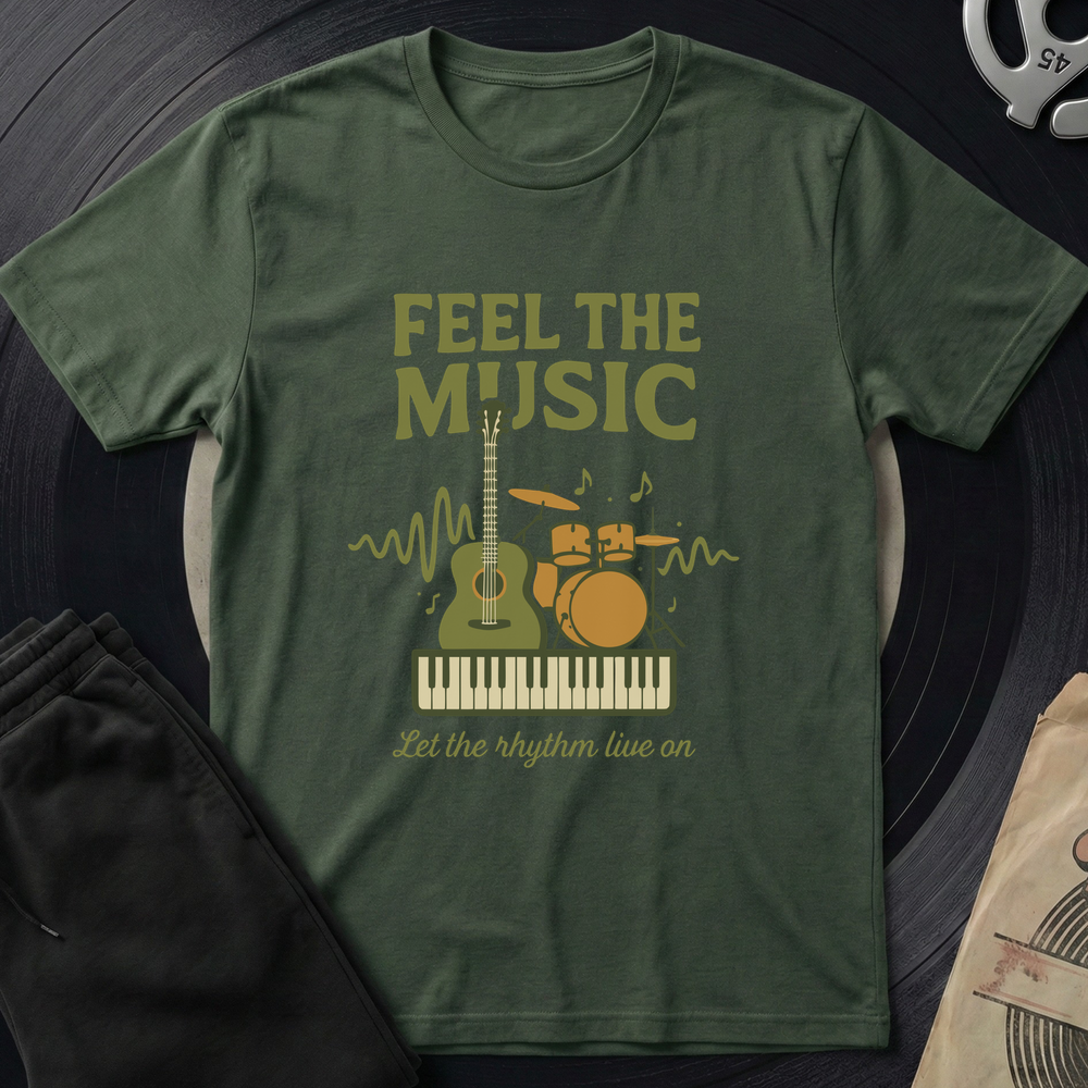 Feel The Music T-Shirt - Military Green
