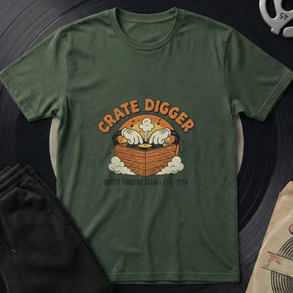 Crate Digger T-Shirt - Military Green
