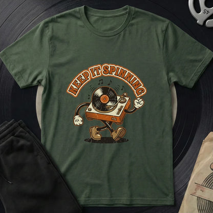 Keep It Spinning T-Shirt - Military Green