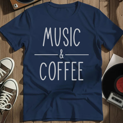 Music And Coffee T-Shirt - Navy