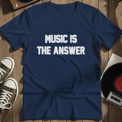 Music Is The Answer T-Shirt - Navy