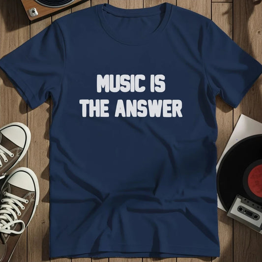 Music Is The Answer T-Shirt - Navy