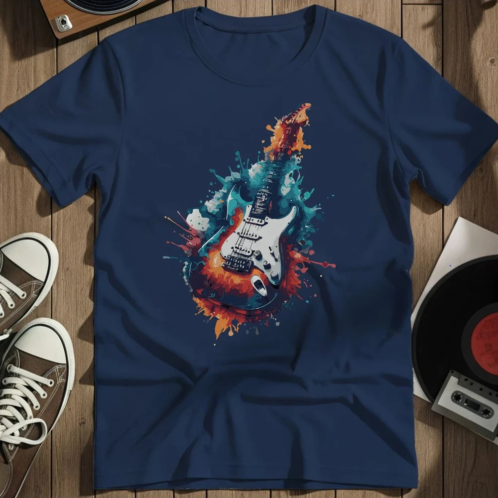 Colorblow Guitar T-Shirt - Navy