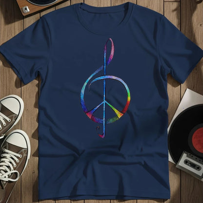 Colorful Peace Note T-Shirt - Navy