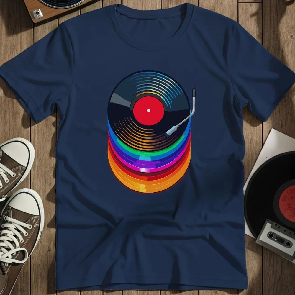 Colorful Vinyl T-Shirt - Navy