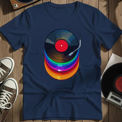 Colorful Vinyl T-Shirt - Navy