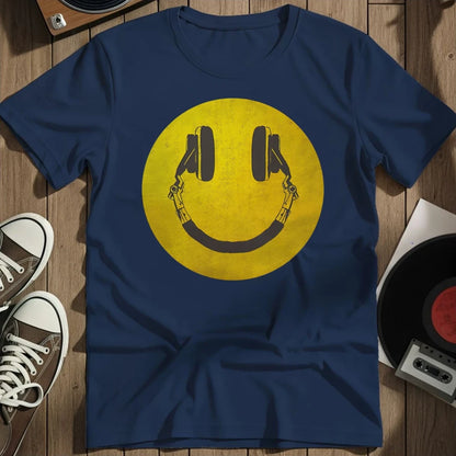Distorted Smiley T-Shirt - Navy