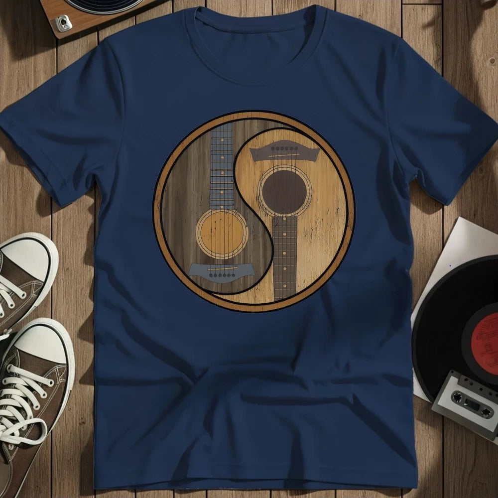 Yin Yang Guitar Base T-Shirt - Navy