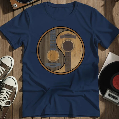 Yin Yang Guitar Base T-Shirt - Navy