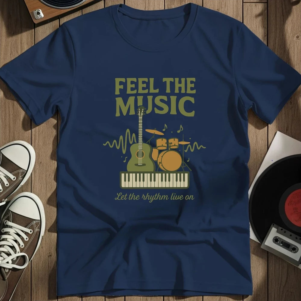 Feel The Music T-Shirt - Navy