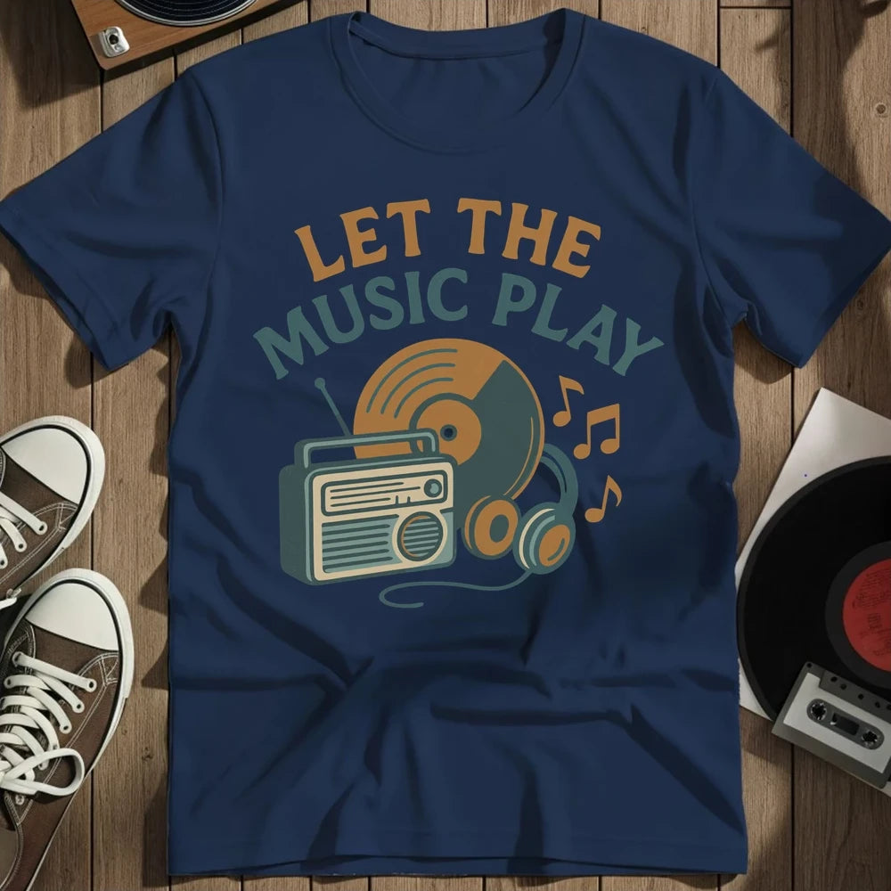 Let The Music Play T-Shirt - Navy