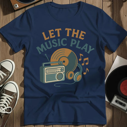 Let The Music Play T-Shirt - Navy