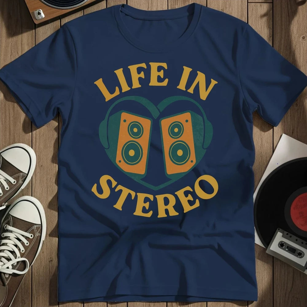 Life In Stereo T-Shirt - Navy