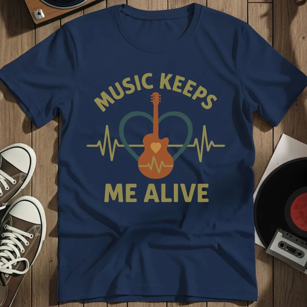 Music Keeps Me Alive T-Shirt - Navy