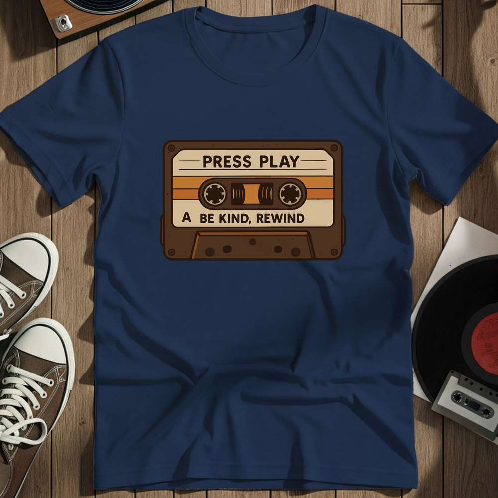Be Kind, Rewind T-Shirt - Navy