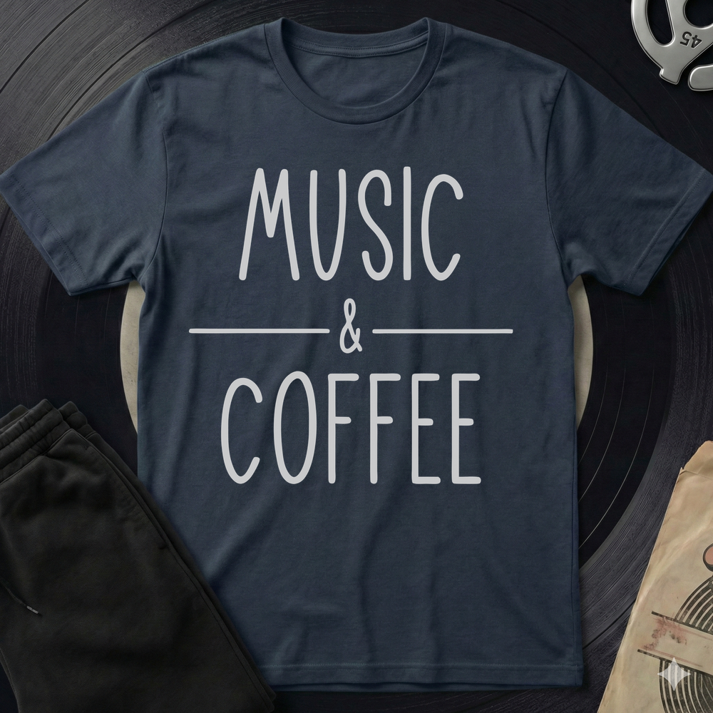 Music And Coffee T-Shirt - Navy