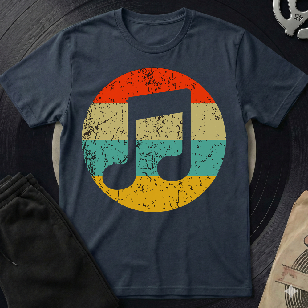 Distressed Note T-Shirt - Navy