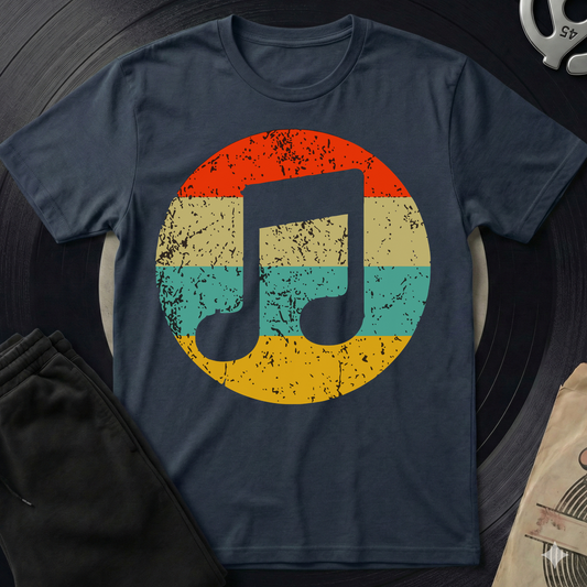 Distressed Note T-Shirt - Navy