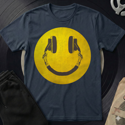 Distorted Smiley T-Shirt - Navy