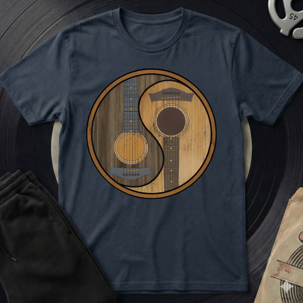 Yin Yang Guitar Base T-Shirt - Navy