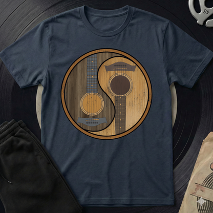 Yin Yang Guitar Base T-Shirt - Navy