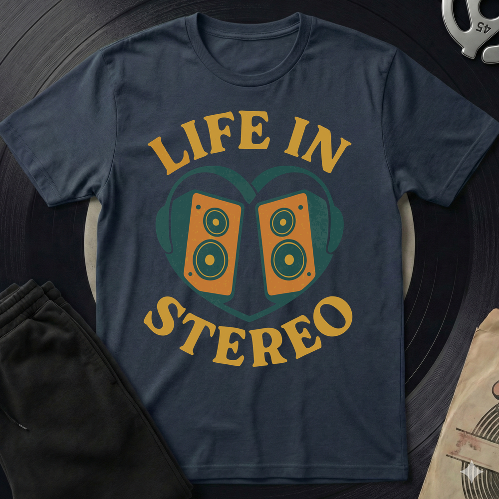 Life In Stereo T-Shirt - Navy
