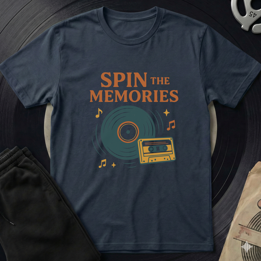 Spin The Memories T-Shirt - Navy