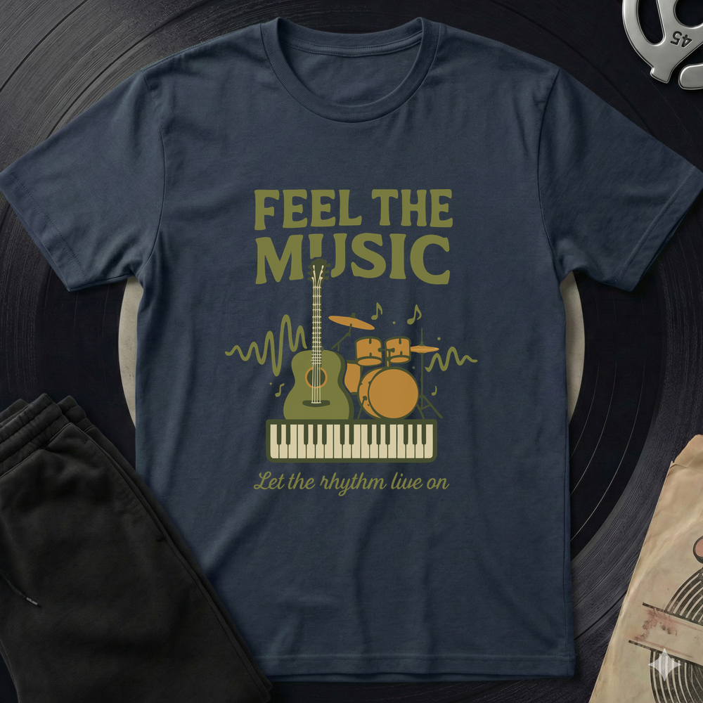 Feel The Music T-Shirt - Navy