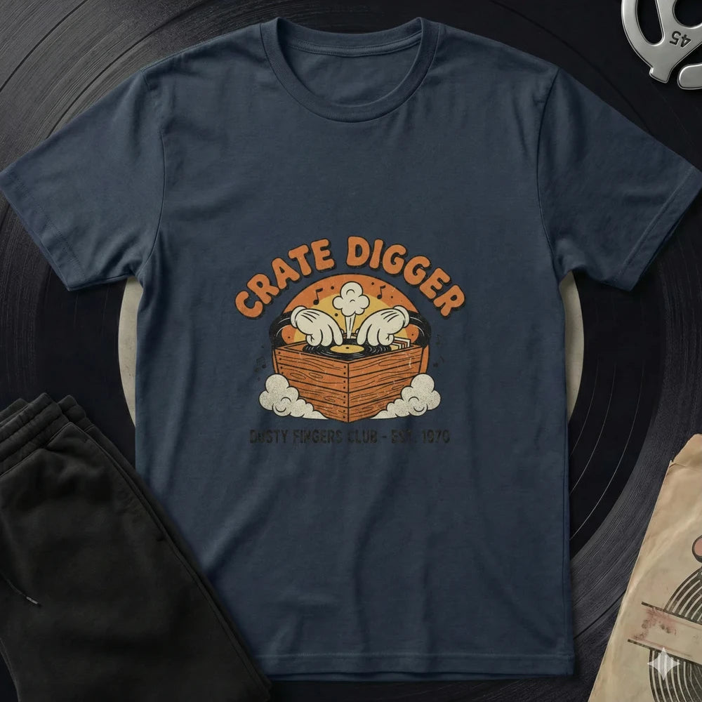 Crate Digger T-Shirt - Navy