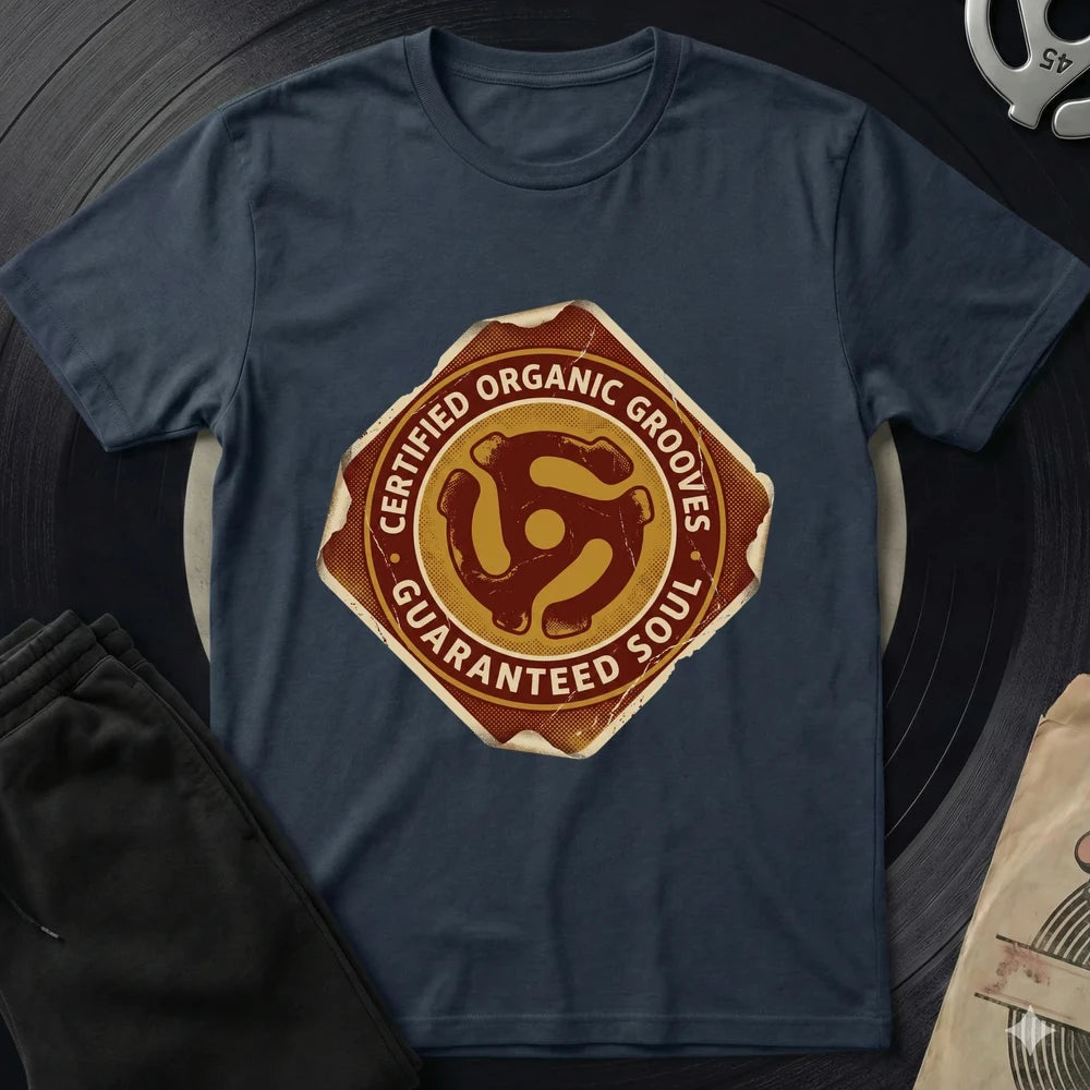 Organic Grooves T-Shirt - Navy