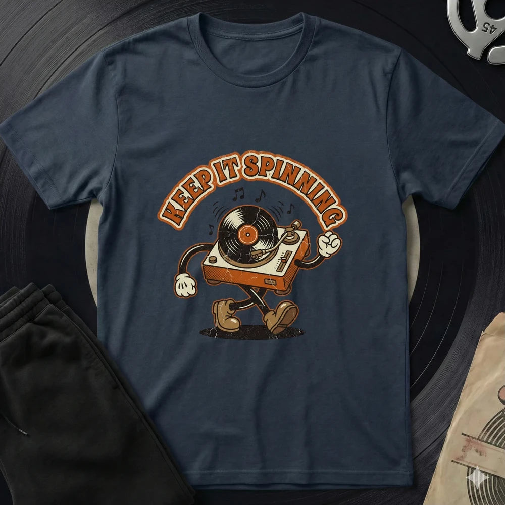 Keep It Spinning T-Shirt - Navy