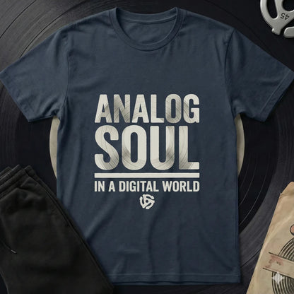 Analog Soul Digital World T-Shirt - Navy