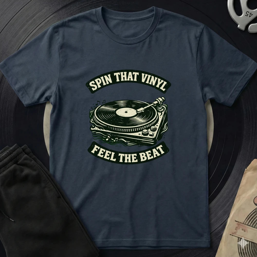 Spin That Vinyl T-Shirt - Navy