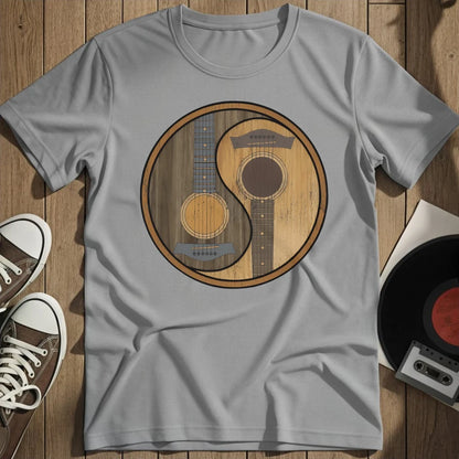 Yin Yang Guitar Base T-Shirt - Sport Grey