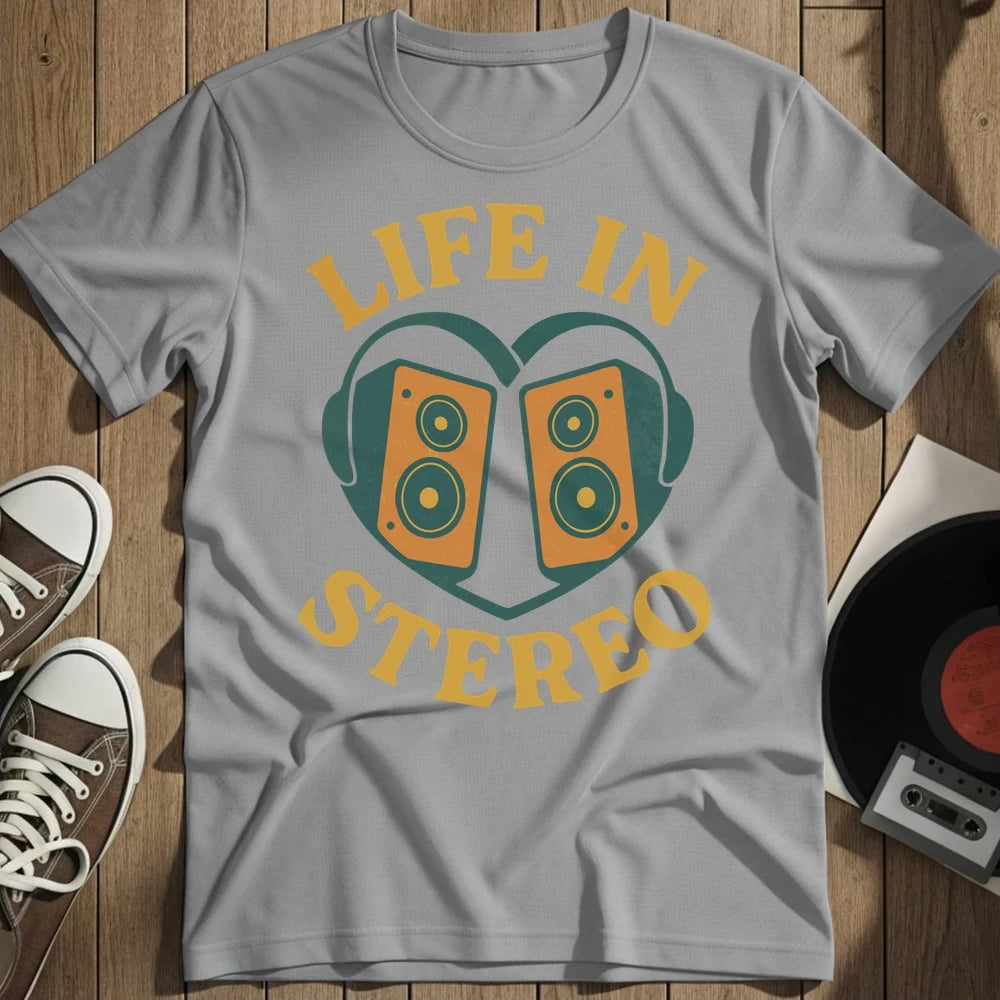 Life In Stereo T-Shirt - Sport Grey