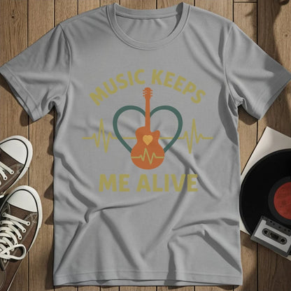 Music Keeps Me Alive T-Shirt - Sport Grey