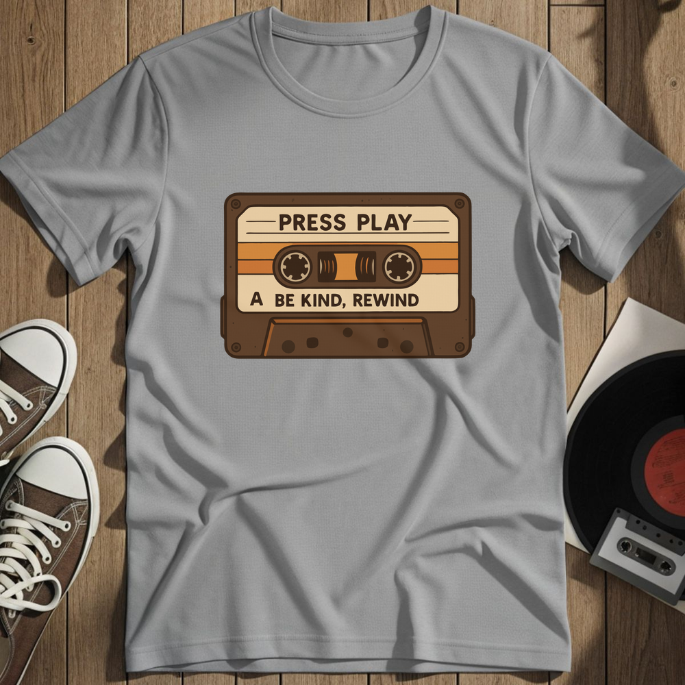 Be Kind, Rewind T-Shirt - Sport Grey