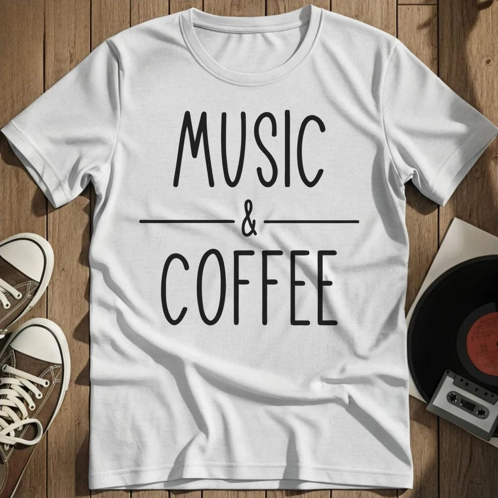 Music And Coffee T-Shirt - White