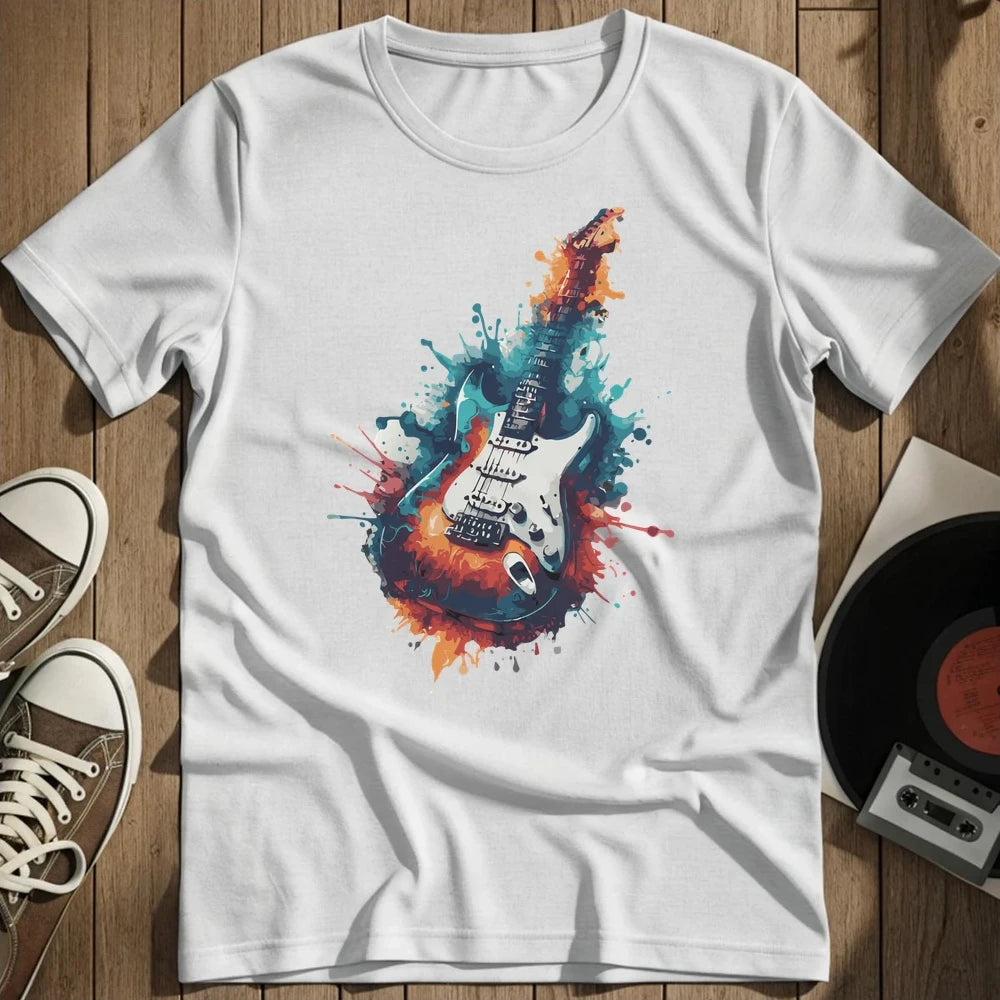 Colorblow Guitar T-Shirt - White