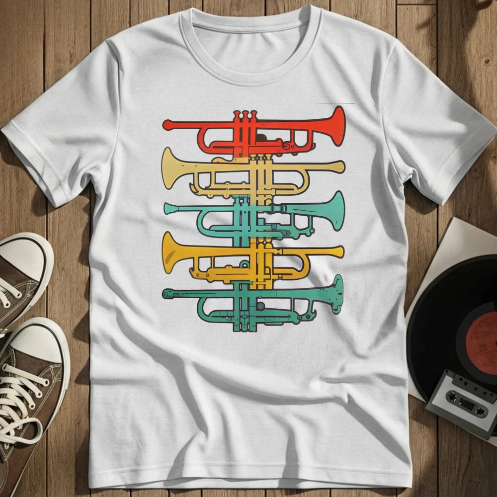 Colorful Trumpets T-Shirt - White