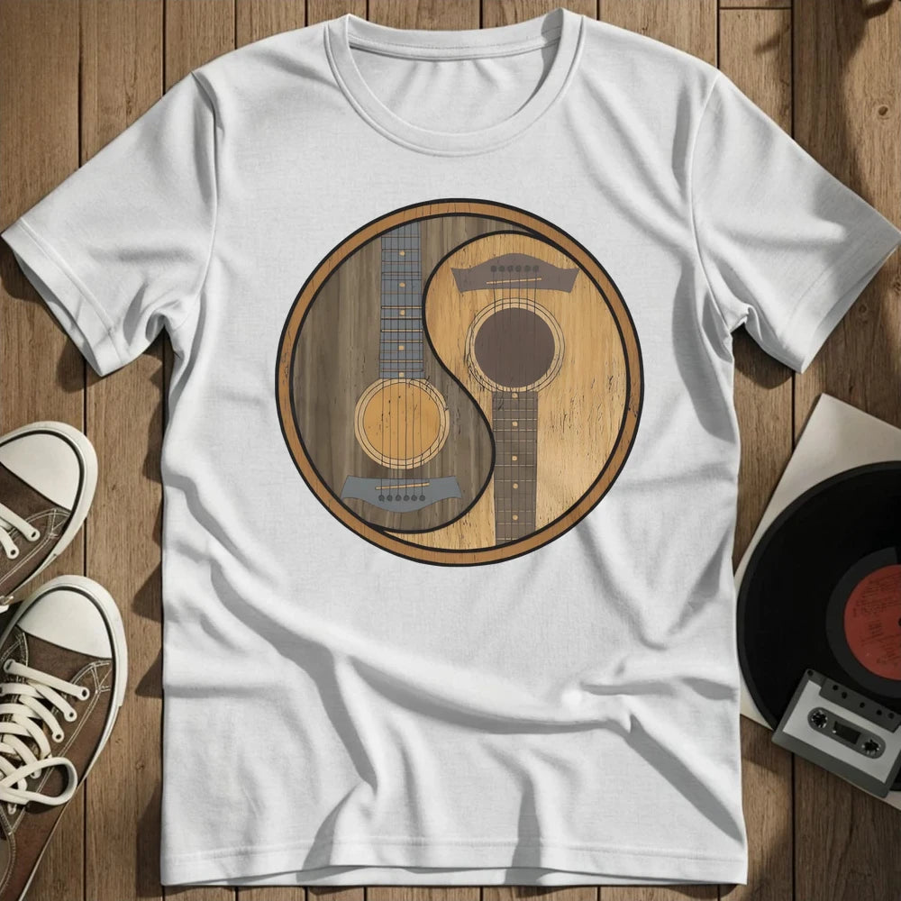 Yin Yang Guitar Base T-Shirt - White