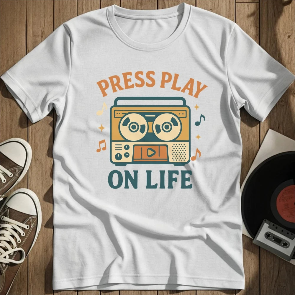 Press Play On Life T-Shirt - White