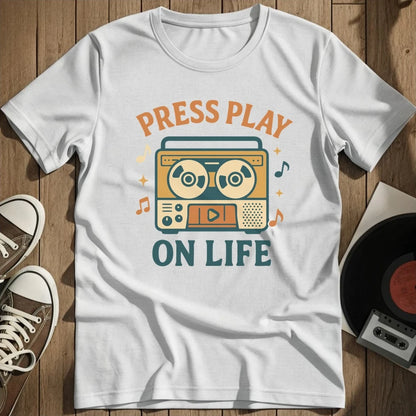 Press Play On Life T-Shirt - White