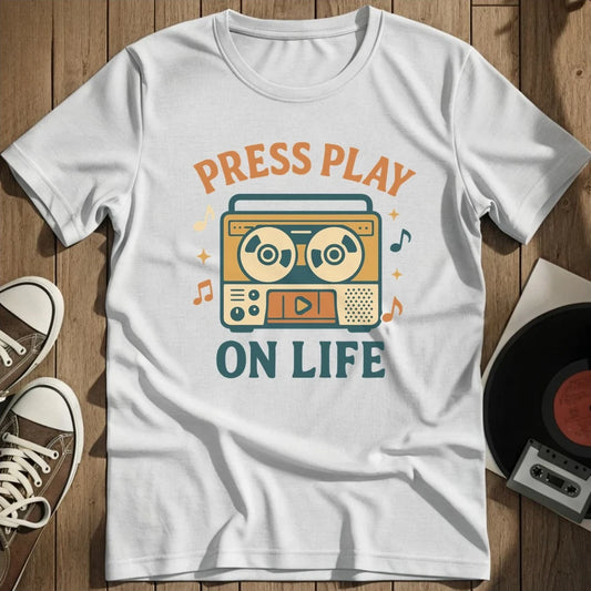 Press Play On Life T-Shirt - White