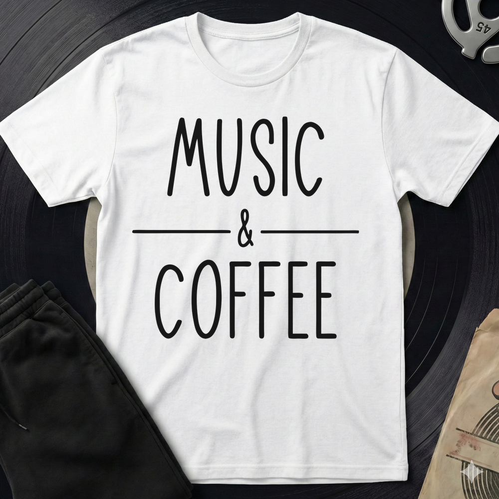 Music And Coffee T-Shirt - White