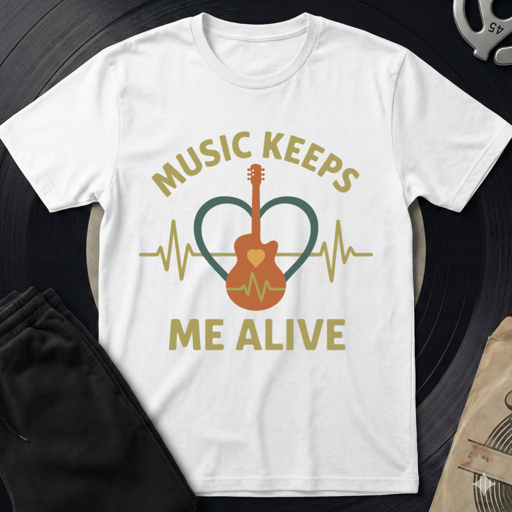 Music Keeps Me Alive T-Shirt - White