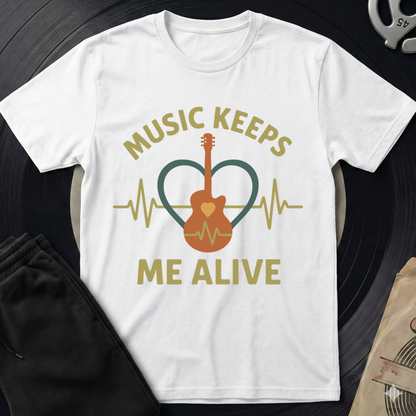 Music Keeps Me Alive T-Shirt - White