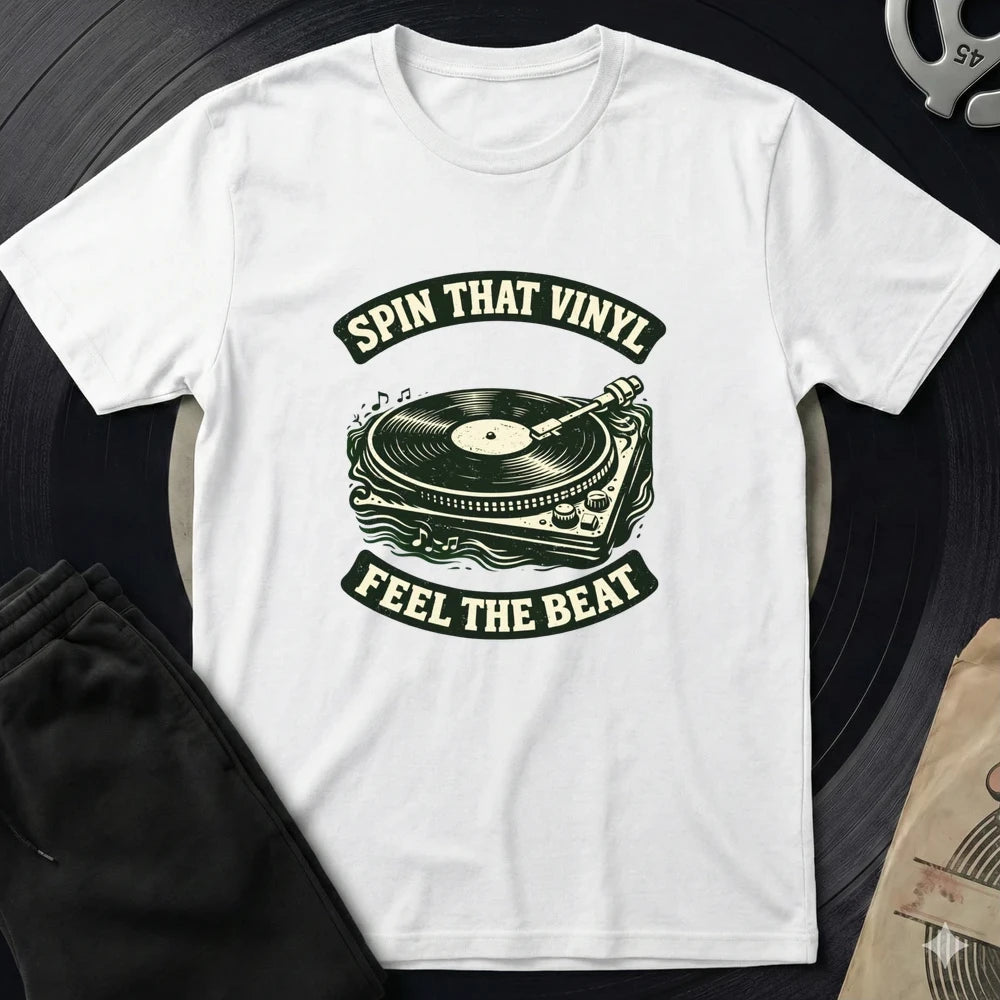 Spin That Vinyl T-Shirt - White