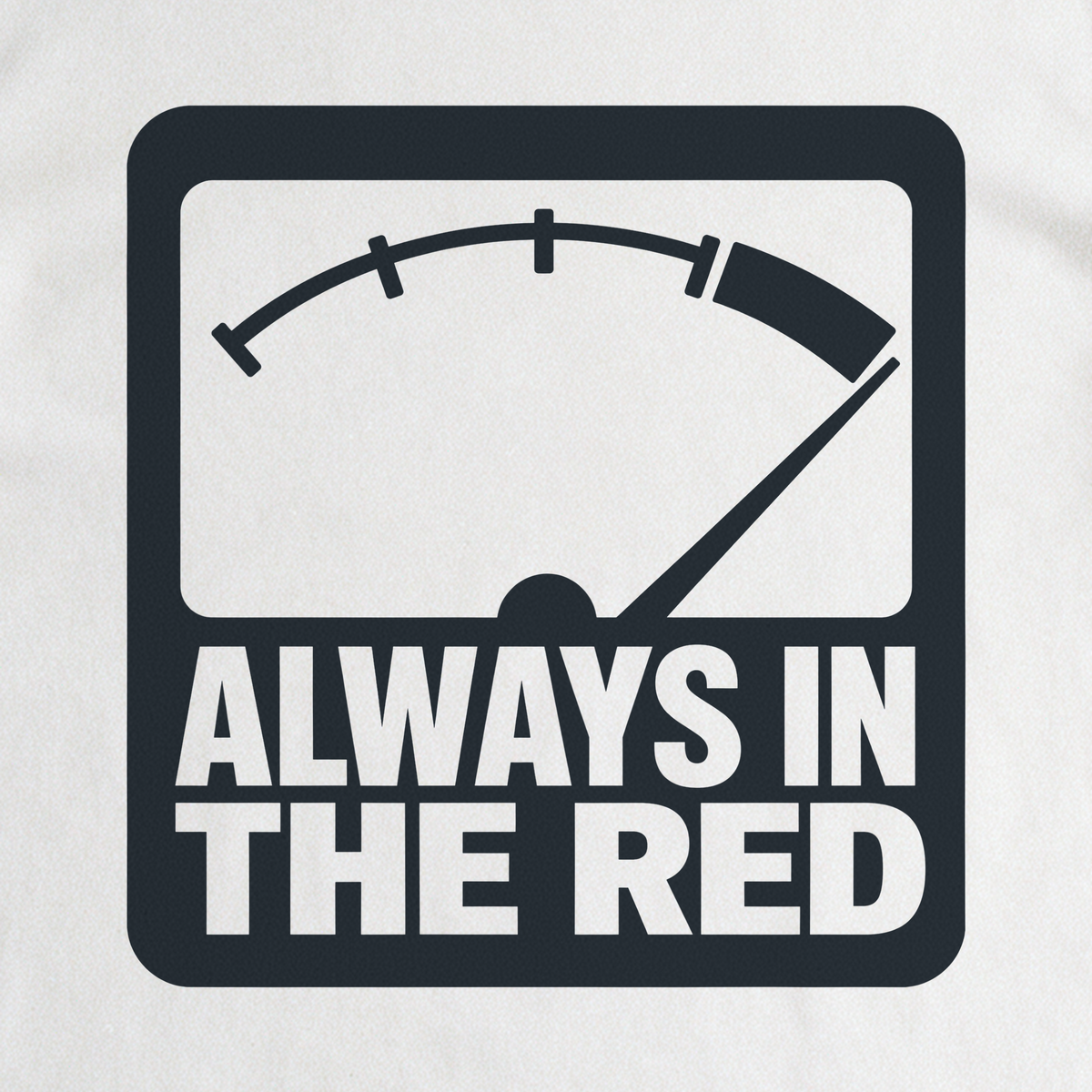 Always in the Red Tee - White close-up print
