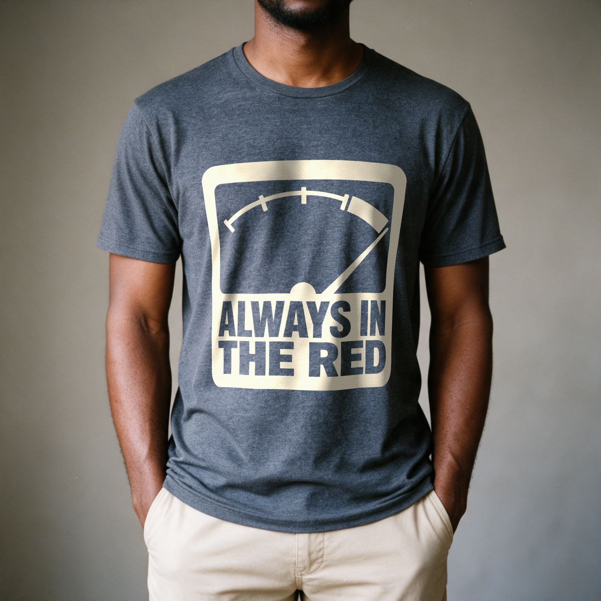 Always in the Red Tee - Dark Heather Grey draagfoto